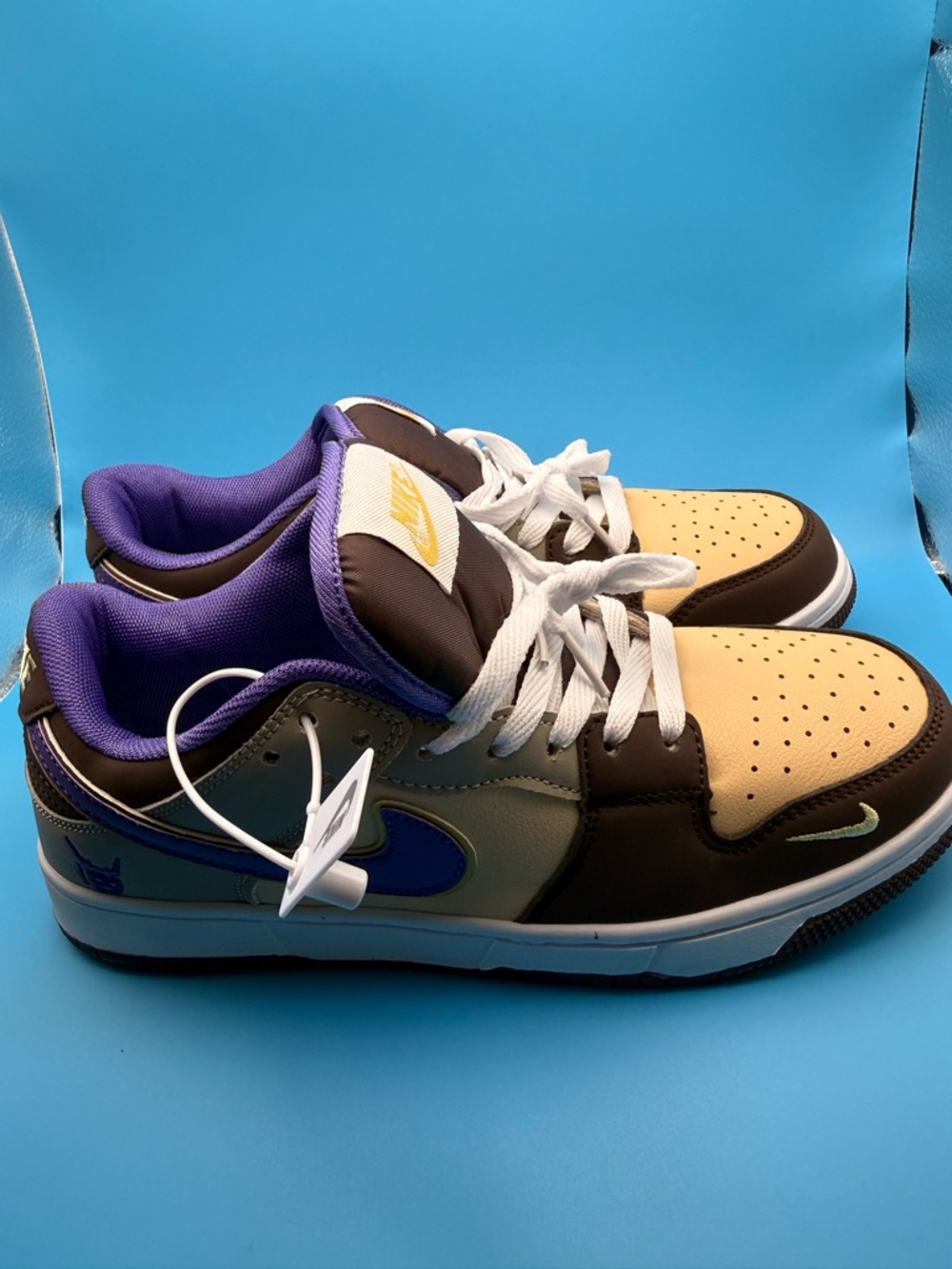Nike Low-Top Sneaker in Purple, Tan and Dark Brown